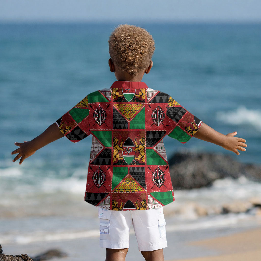 Kenya Christmas Kid Hawaiian Shirt Patchwork Style
