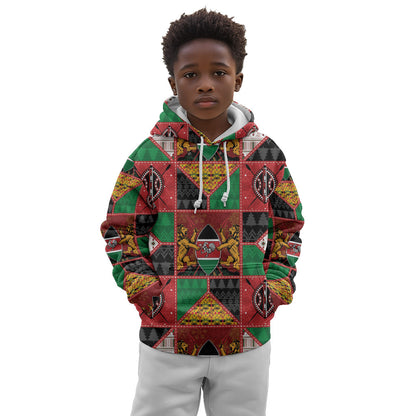 Kenya Christmas Kid Hoodie Patchwork Style