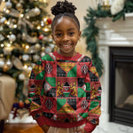 Kenya Christmas Kid Ugly Christmas Sweater Patchwork Style