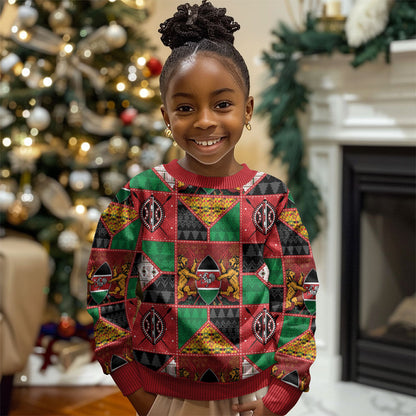 Kenya Christmas Kid Ugly Christmas Sweater Patchwork Style