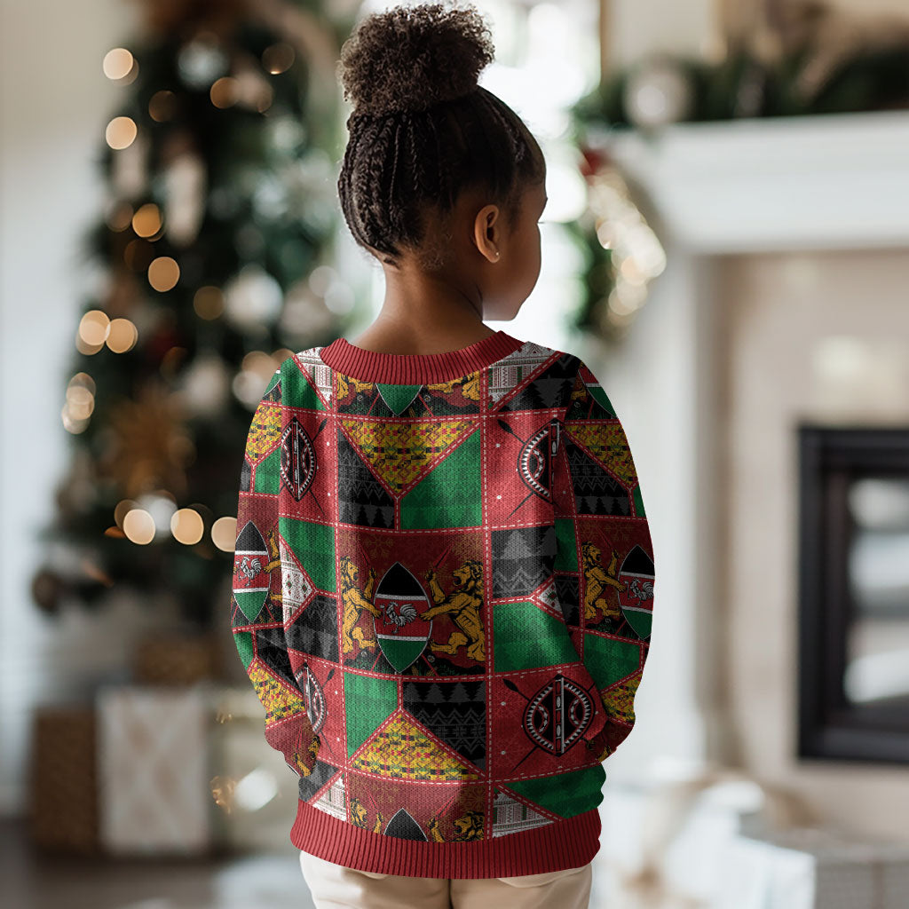 Kenya Christmas Kid Ugly Christmas Sweater Patchwork Style