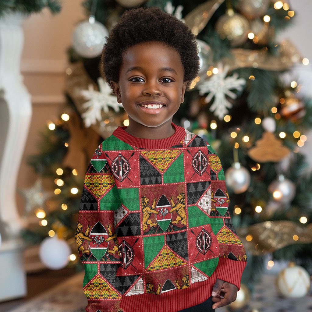 Kenya Christmas Kid Ugly Christmas Sweater Patchwork Style