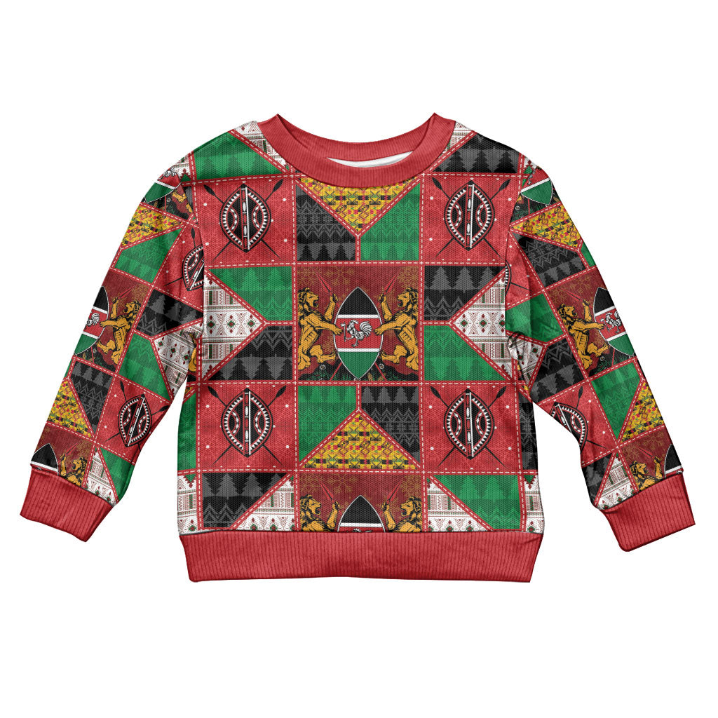 Kenya Christmas Kid Ugly Christmas Sweater Patchwork Style
