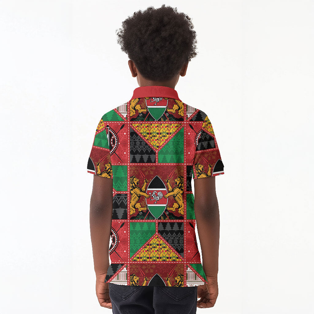 Kenya Christmas Kid Polo Shirt Patchwork Style