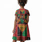 Kenya Christmas Kid Short Sleeve Dress Patchwork Style