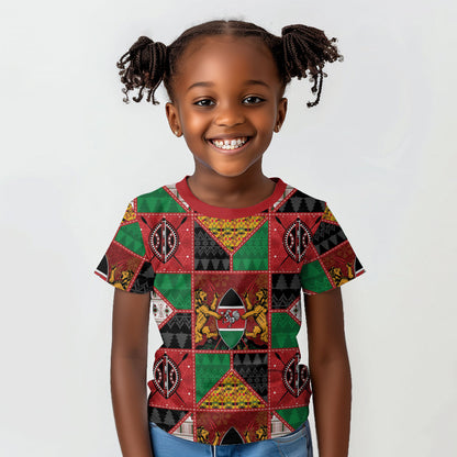 Kenya Christmas Kid T shirt Patchwork Style