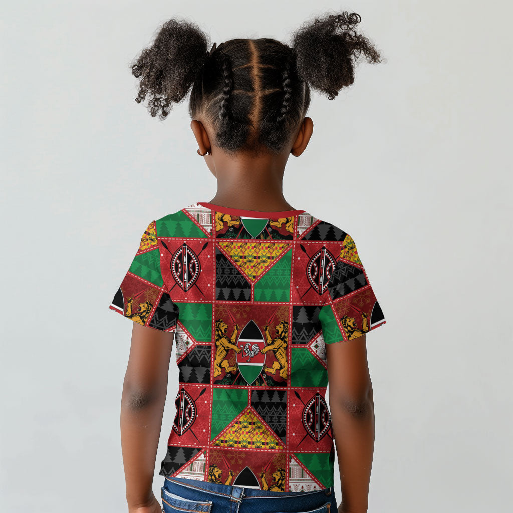 Kenya Christmas Kid T shirt Patchwork Style