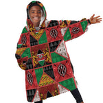 Kenya Christmas Kid Wearable Blanket Hoodie Patchwork Style