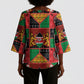 Kenya Christmas Kimono Sleeve Blouse Patchwork Style