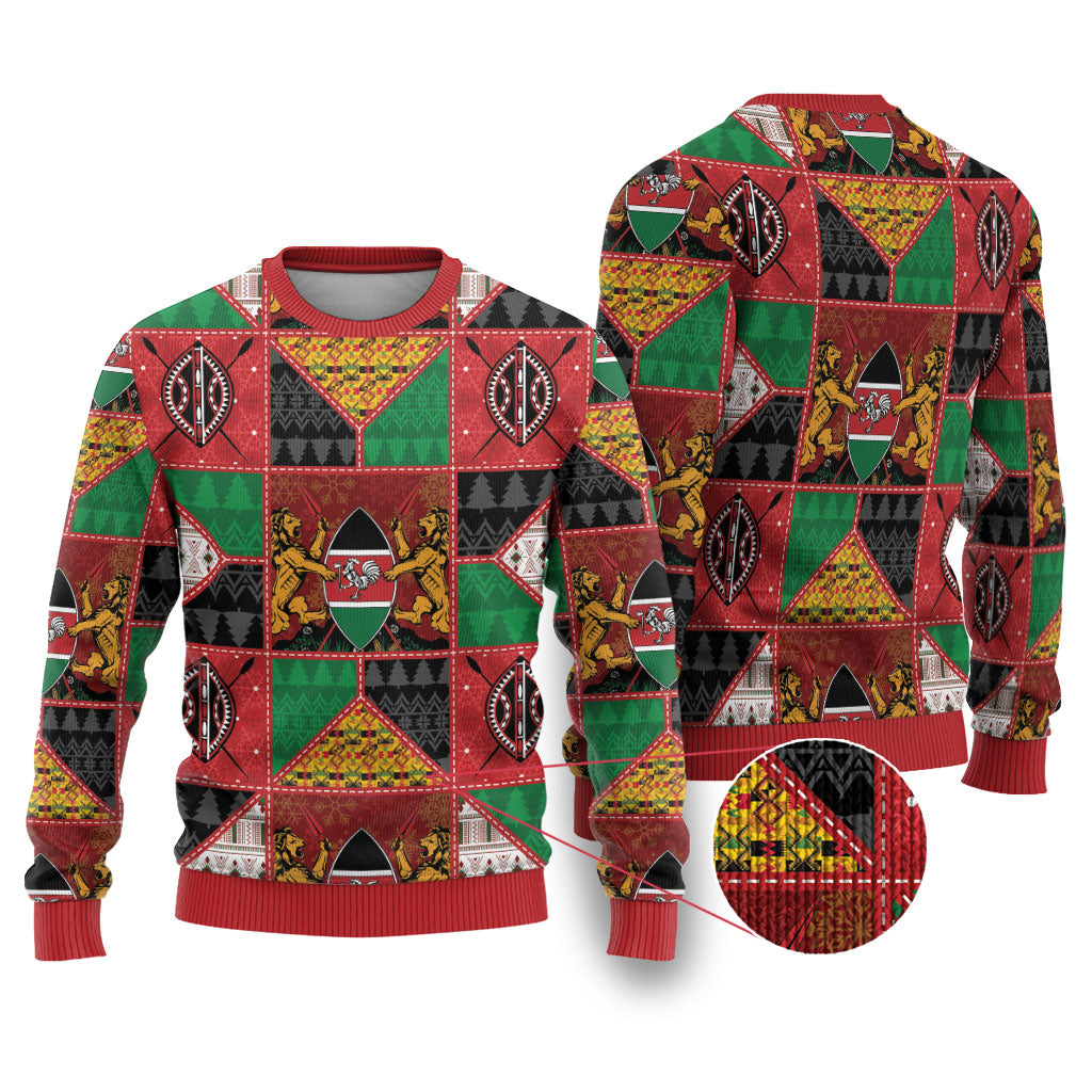 Kenya Christmas Ugly Christmas Sweater Patchwork Style