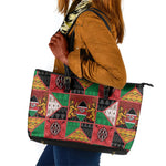 Kenya Christmas Leather Tote Bag Patchwork Style