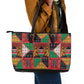 Kenya Christmas Leather Tote Bag Patchwork Style
