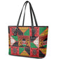 Kenya Christmas Leather Tote Bag Patchwork Style