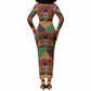 Kenya Christmas Long Sleeve Bodycon Dress Patchwork Style