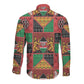 Kenya Christmas Long Sleeve Button Shirt Patchwork Style