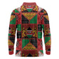 Kenya Christmas Long Sleeve Polo Shirt Patchwork Style