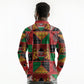 Kenya Christmas Long Sleeve Polo Shirt Patchwork Style
