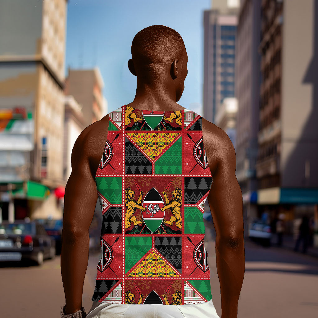 Kenya Christmas Men Tank Top Patchwork Style