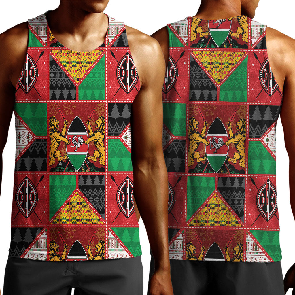 Kenya Christmas Men Tank Top Patchwork Style