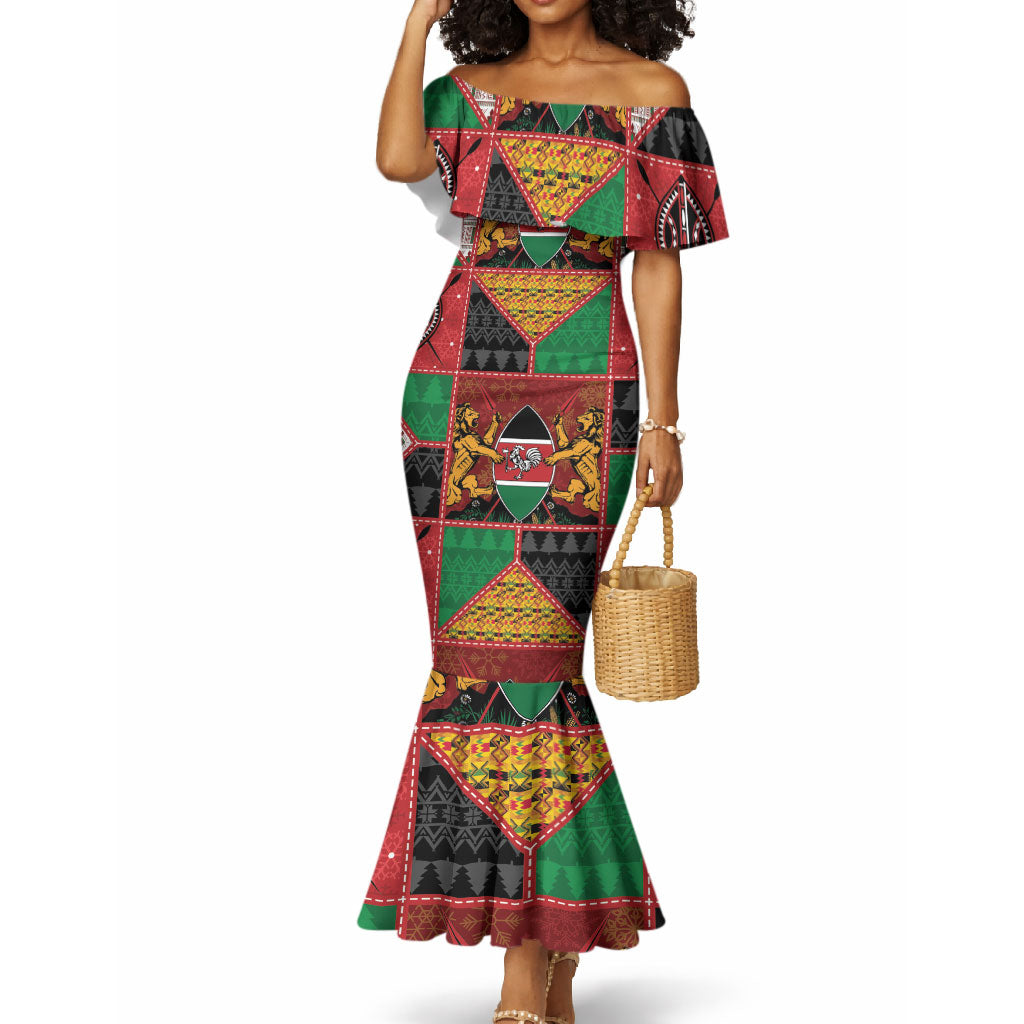 Kenya Christmas Mermaid Dress Patchwork Style