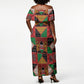 Kenya Christmas Off Shoulder Maxi Dress Patchwork Style