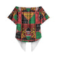 Kenya Christmas Off Shoulder Wrap Waist Top Patchwork Style
