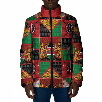Kenya Christmas Padded Jacket Patchwork Style