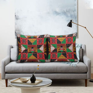 Kenya Christmas Pillow Cover Patchwork Style