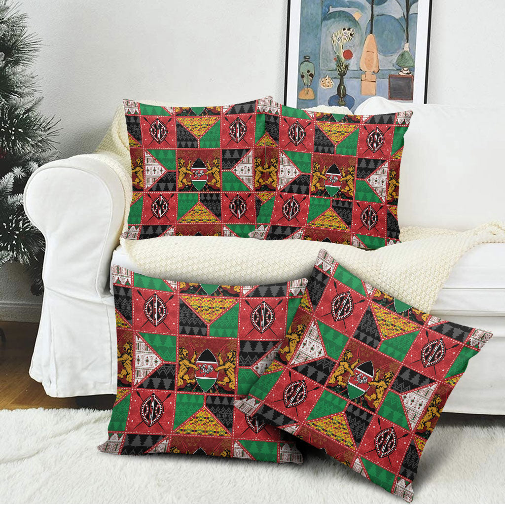 Kenya Christmas Pillow Cover Patchwork Style