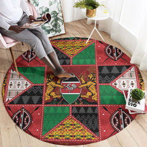 Kenya Christmas Round Carpet Patchwork Style