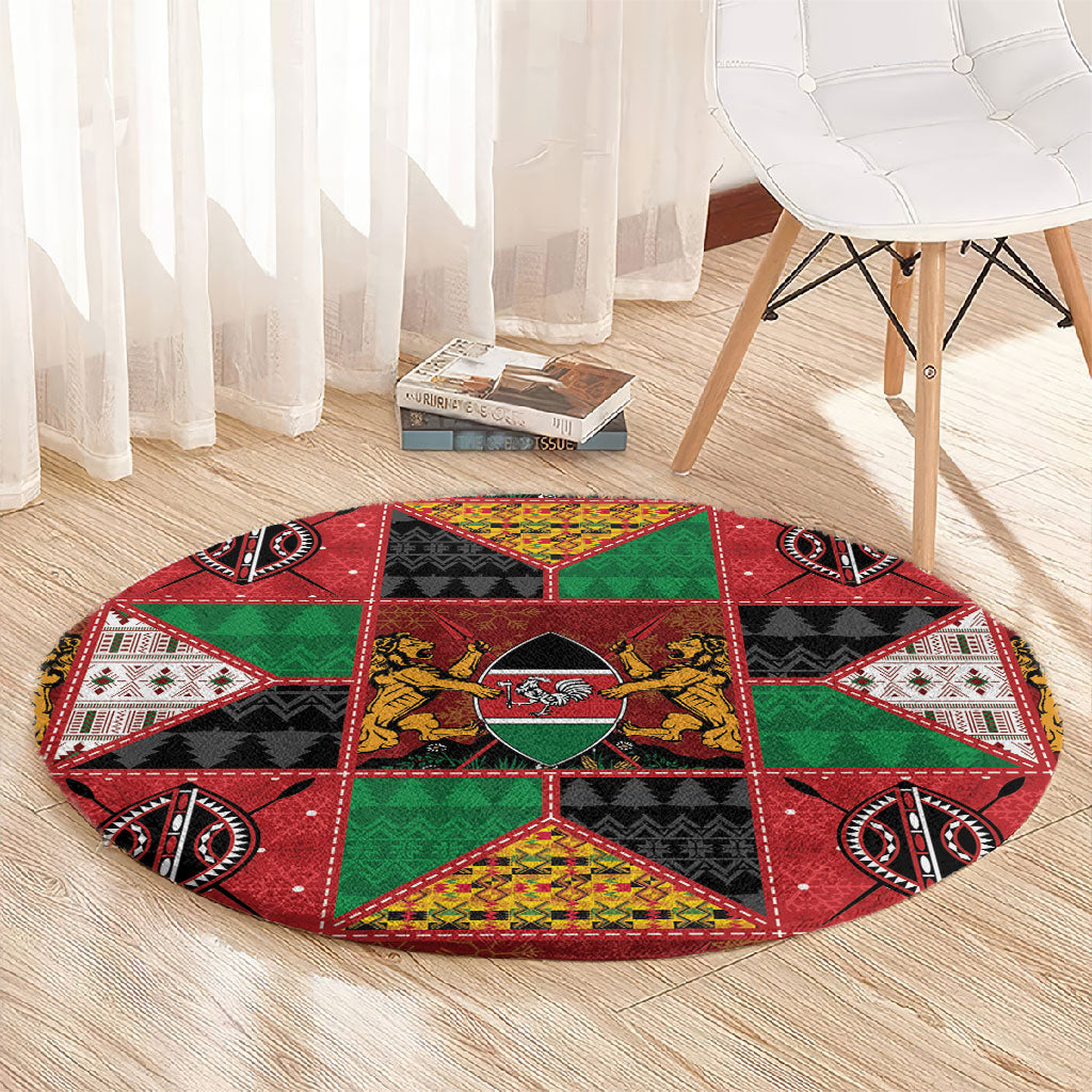 Kenya Christmas Round Carpet Patchwork Style
