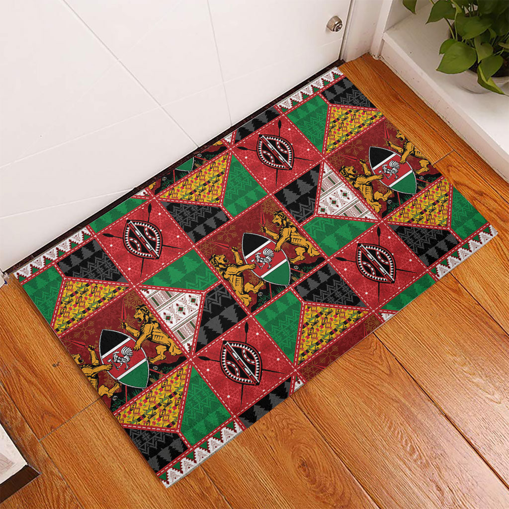 Kenya Christmas Rubber Doormat Patchwork Style