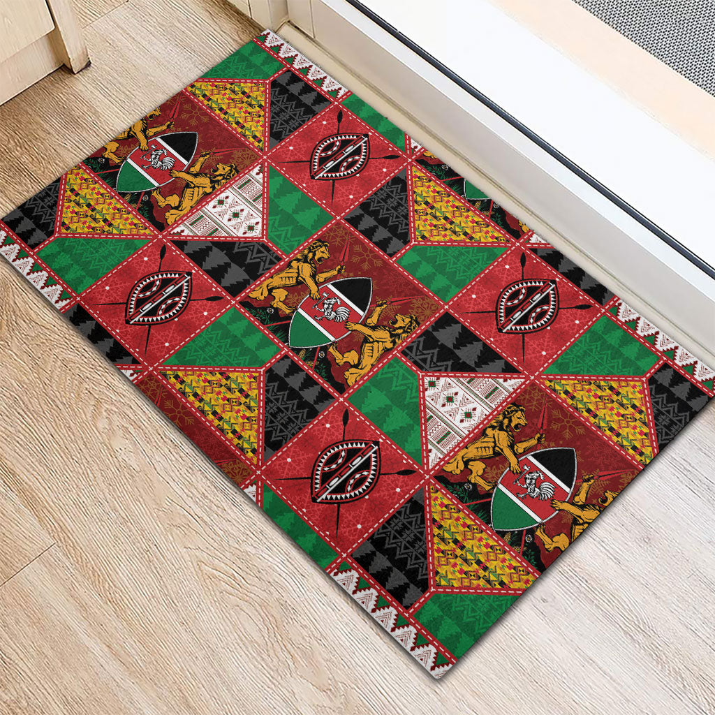 Kenya Christmas Rubber Doormat Patchwork Style
