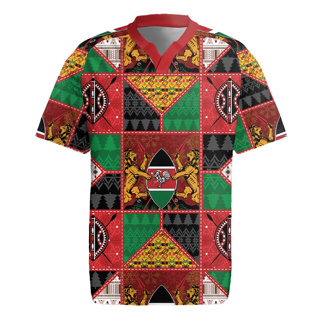 Kenya Christmas Rugby Jersey Patchwork Style