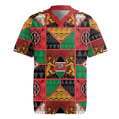 Kenya Christmas Rugby Jersey Patchwork Style