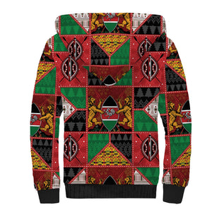 Kenya Christmas Sherpa Hoodie Patchwork Style
