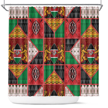 Kenya Christmas Shower Curtain Patchwork Style
