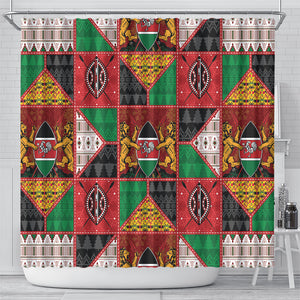 Kenya Christmas Shower Curtain Patchwork Style