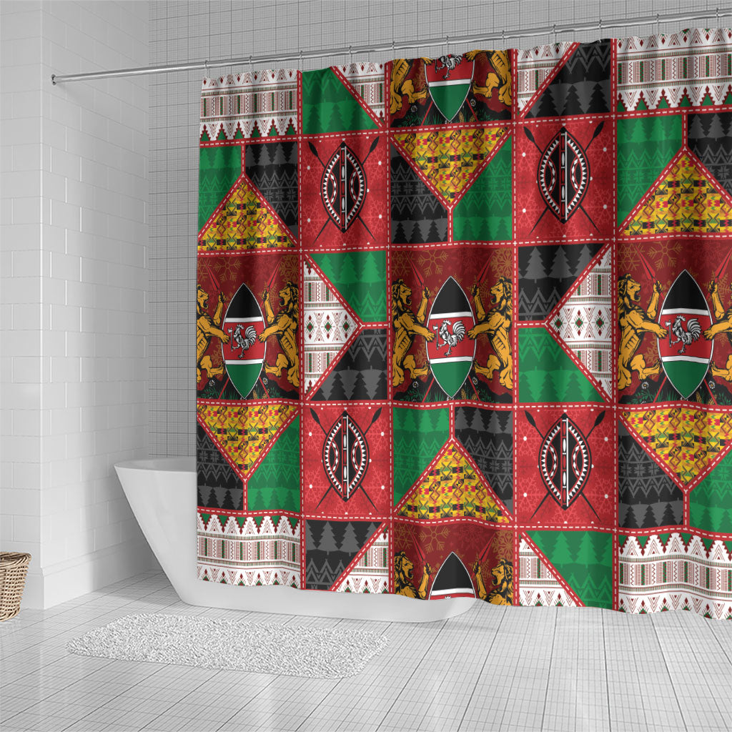 Kenya Christmas Shower Curtain Patchwork Style