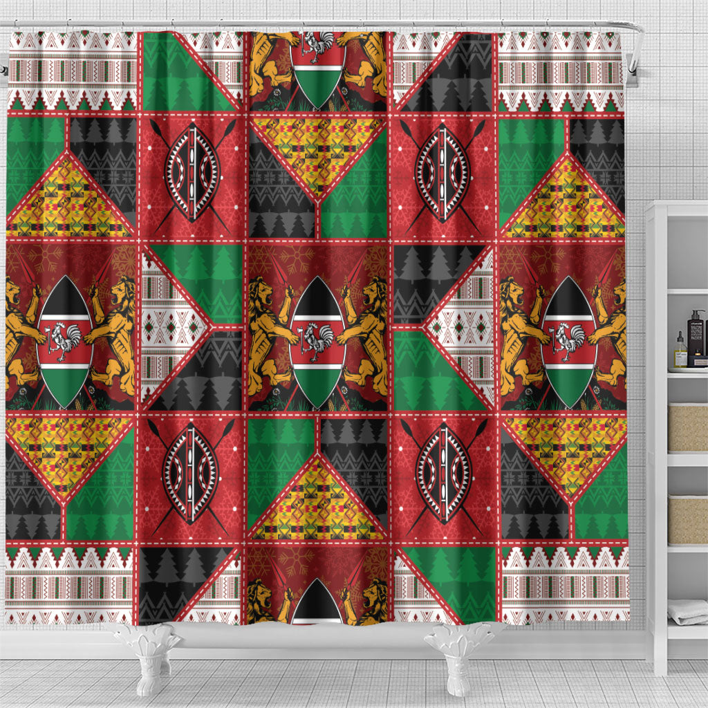 Kenya Christmas Shower Curtain Patchwork Style