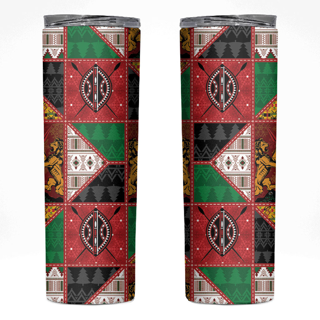 Kenya Christmas Skinny Tumbler Patchwork Style