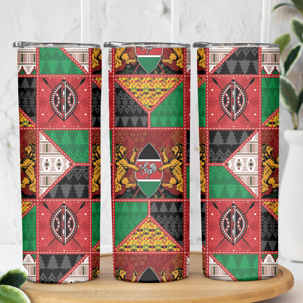 Kenya Christmas Skinny Tumbler Patchwork Style