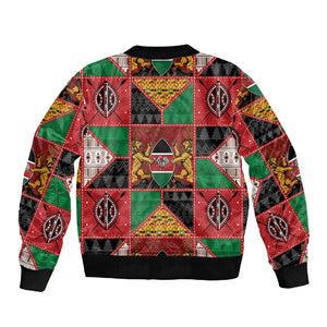 Kenya Christmas Sleeve Zip Bomber Jacket Patchwork Style