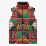 Kenya Christmas Sleeveless Puffer Jacket Patchwork Style