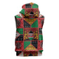 Kenya Christmas Sleeveless Zip Hoodie Patchwork Style