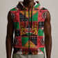 Kenya Christmas Sleeveless Zip Hoodie Patchwork Style