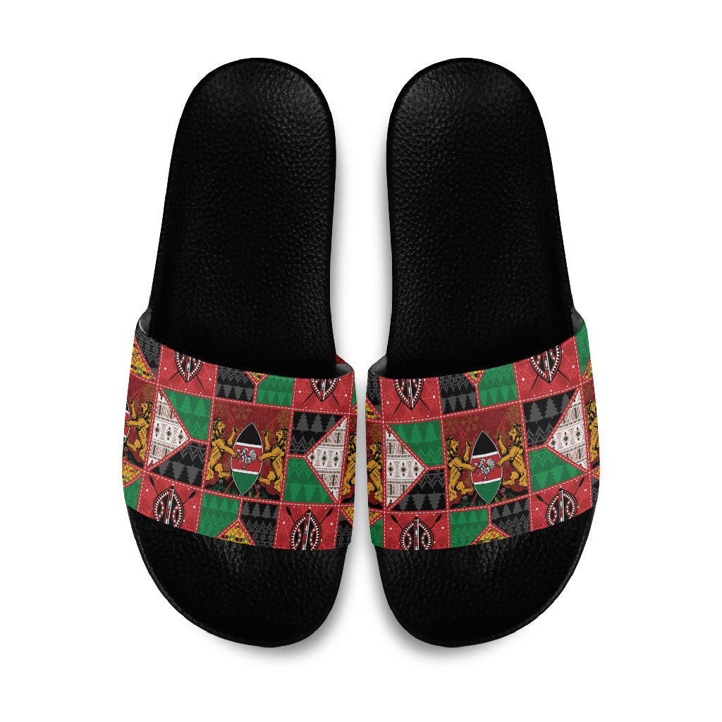 Kenya Christmas Slide Sandals Patchwork Style