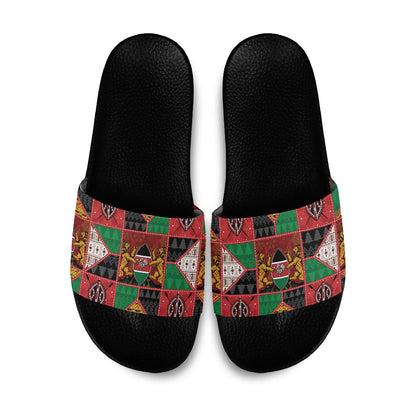 Kenya Christmas Slide Sandals Patchwork Style