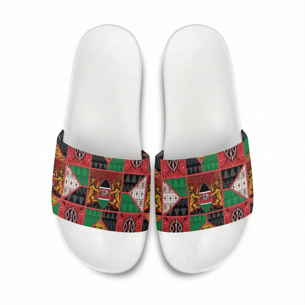 Kenya Christmas Slide Sandals Patchwork Style