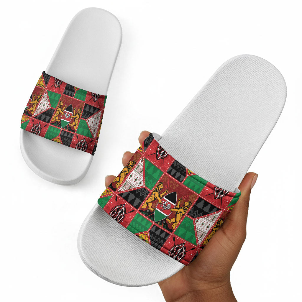 Kenya Christmas Slide Sandals Patchwork Style